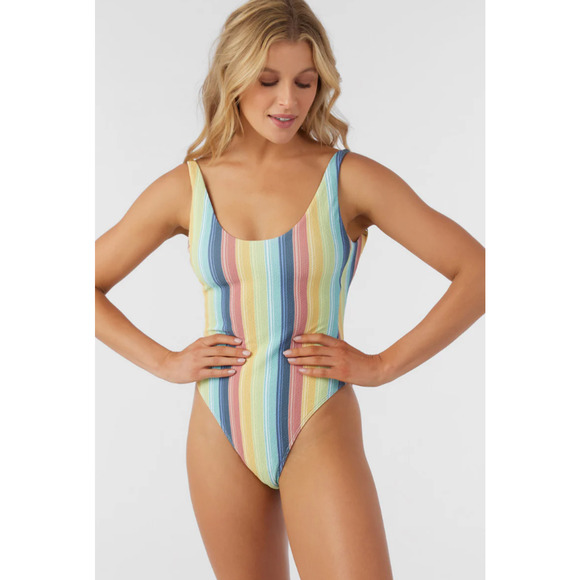 O'NEILL Women's Beach Bound Stripe North Shore One-Piece Large Multi NWT - Picture 2 of 11